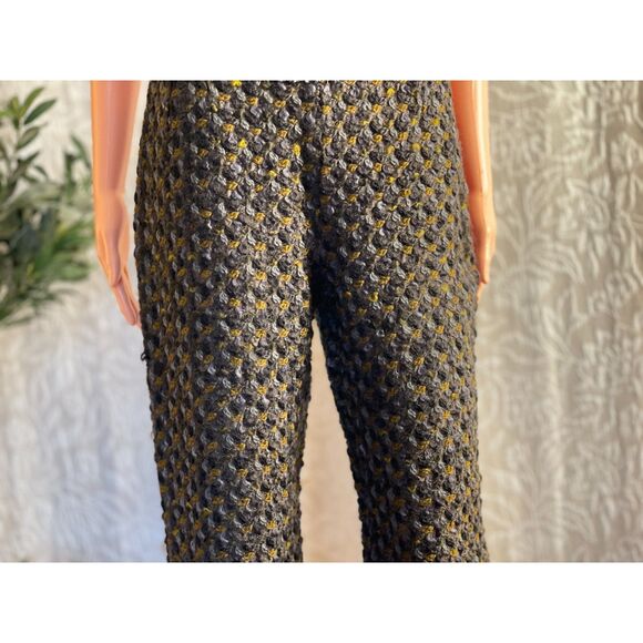 Vintage Dolce & Gabbana Wool Tweed Pants Gray Olive Tailored Trousers IT 42 US 6 - Picture 12 of 16